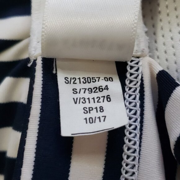 Athleta Bra Women's S Navy White Striped High Neck Sports Yoga Active - Picture 6 of 6